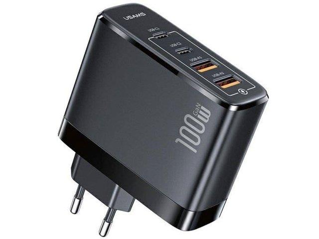 شارژر دیواری فست 100 وات یوسامز  Usams US-CC145 T44 100W 4 ports gan fast 2a 2c charger (EU)